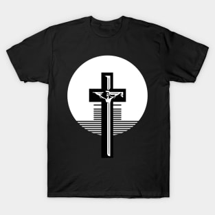 Round cross in white T-Shirt